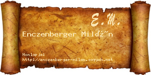 Enczenberger Milán névjegykártya